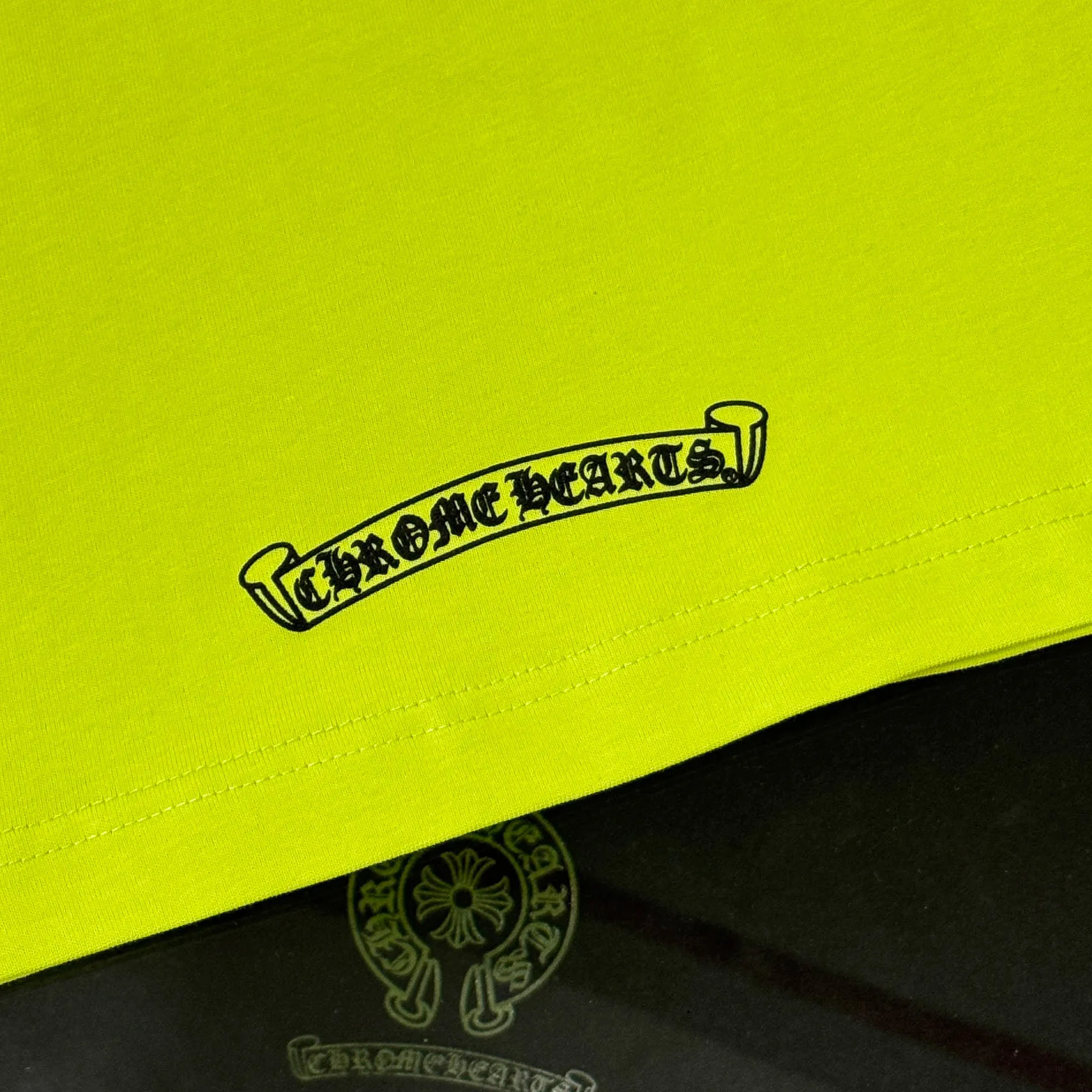 P180 Chrome Hearts 25 high version fabrics made of 300g high-density cotton, no deformation, no shrinkage, complete with three labels, same style for men and women, process: sleeve embroidery + digital printing, color: white, black, fluorescent green, SIZE: S-XL